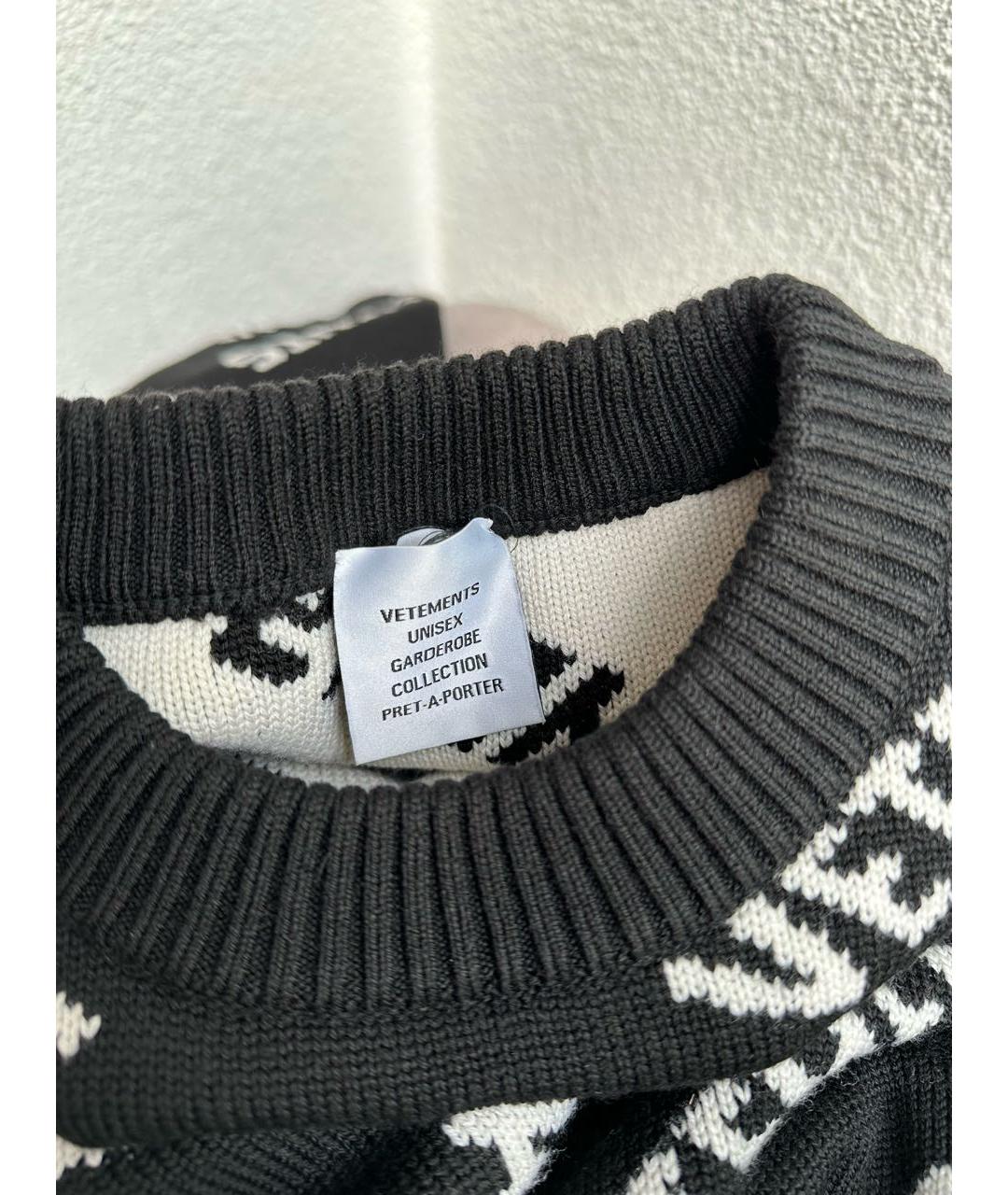 VETEMENTS Черный шерстяной джемпер / свитер, фото 3