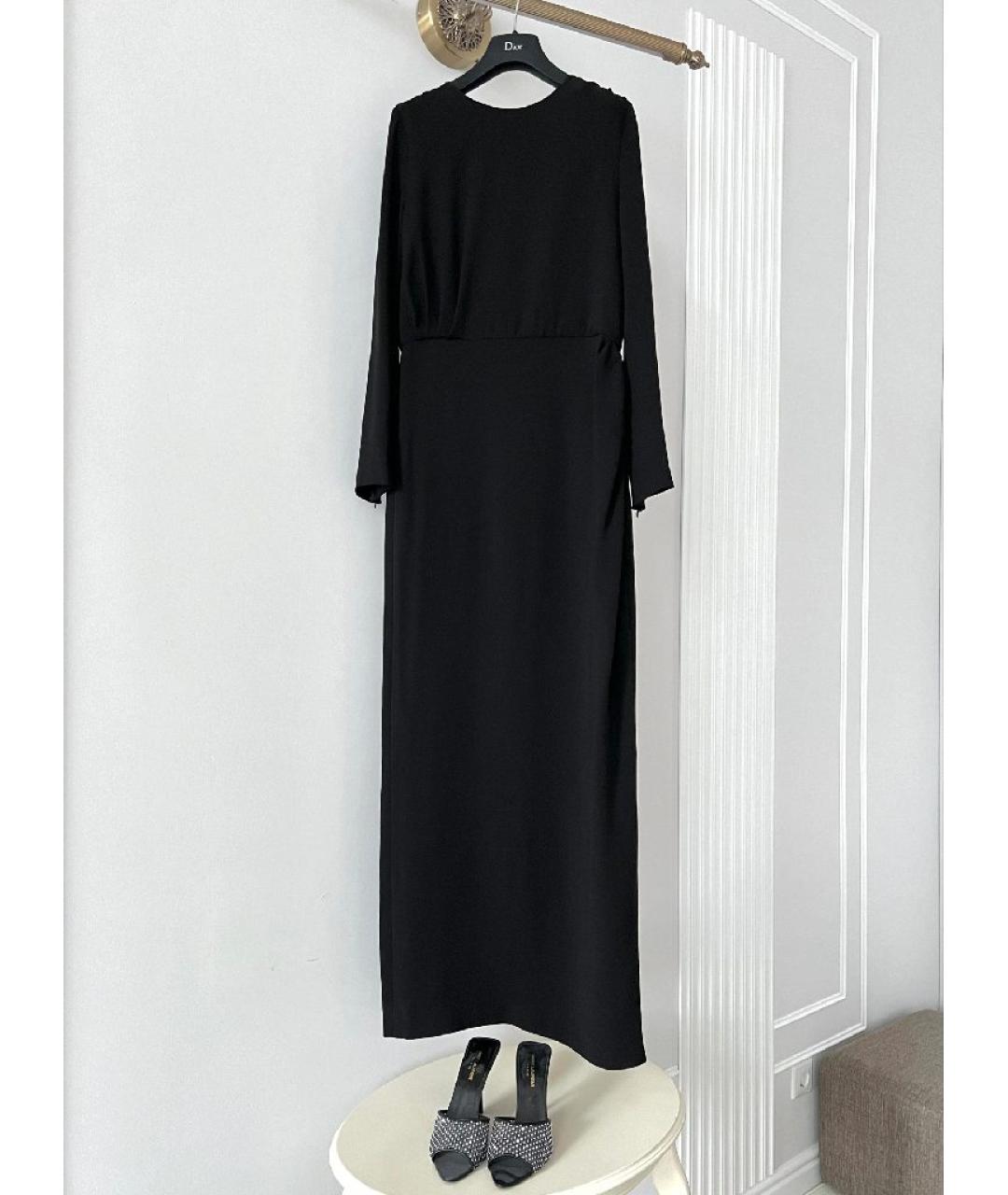 CHRISTIAN DIOR Черное шелковое повседневное платье, фото 10