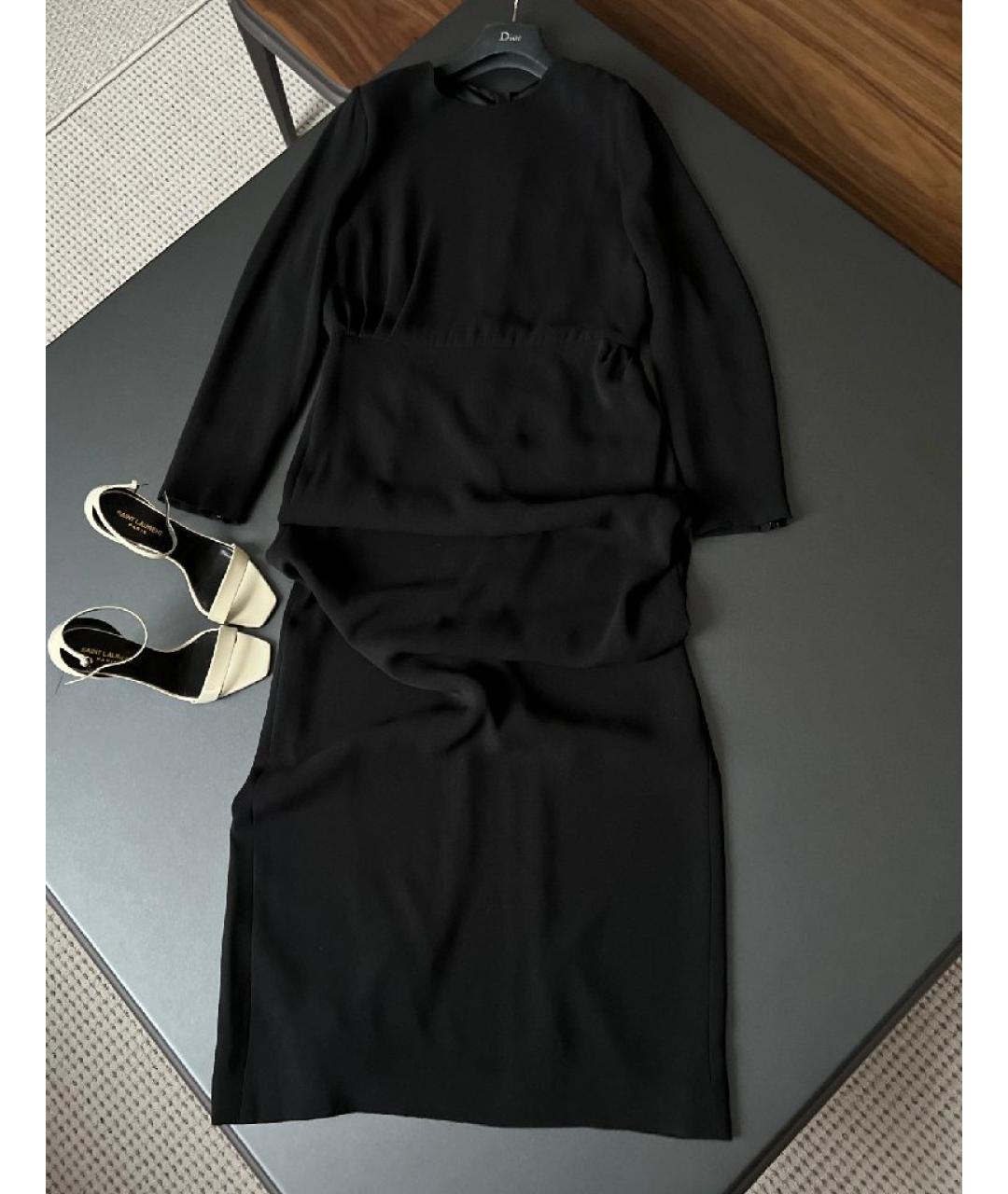 CHRISTIAN DIOR Черное шелковое повседневное платье, фото 2