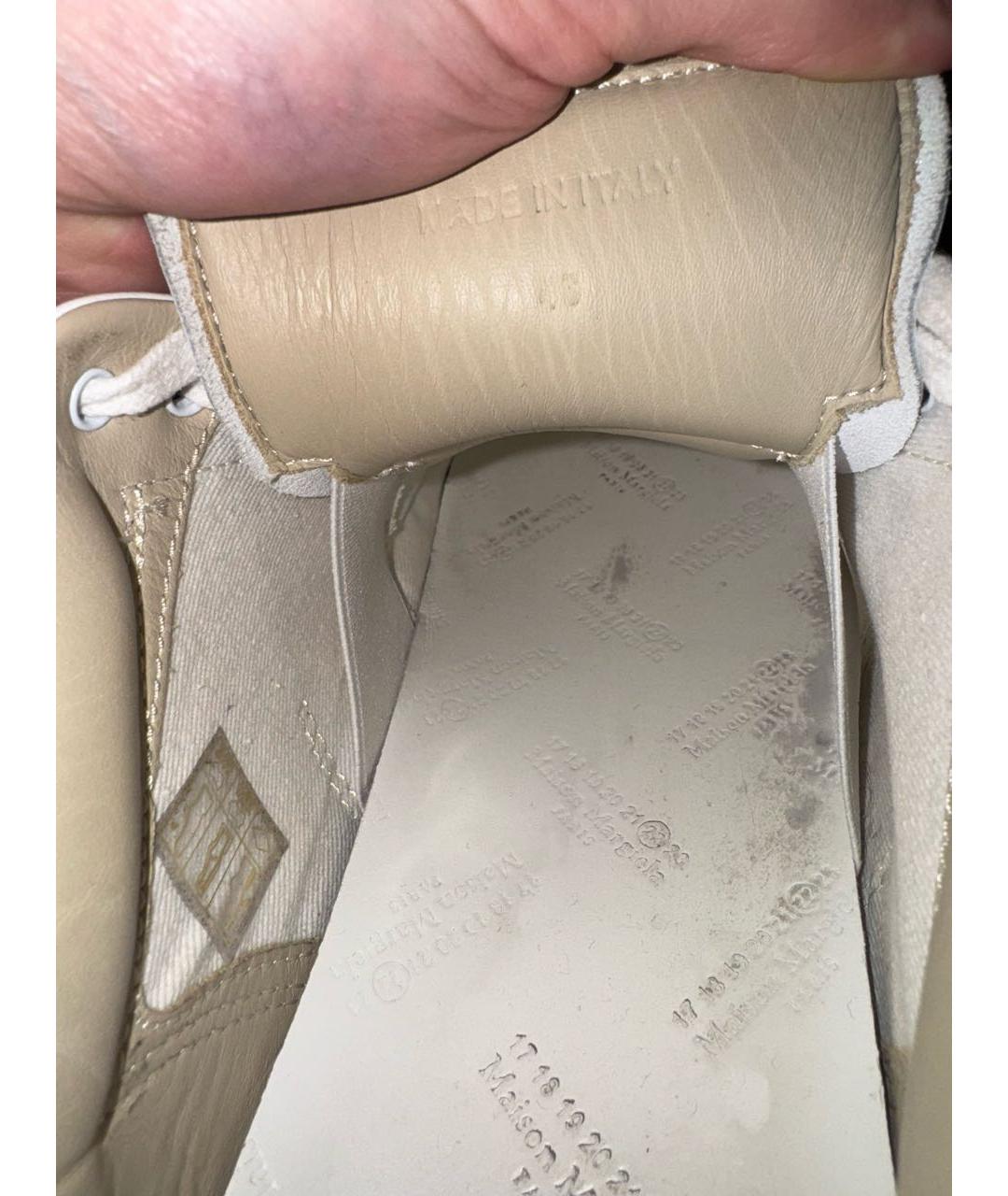 MAISON MARGIELA Синие кожаные низкие кроссовки / кеды, фото 8