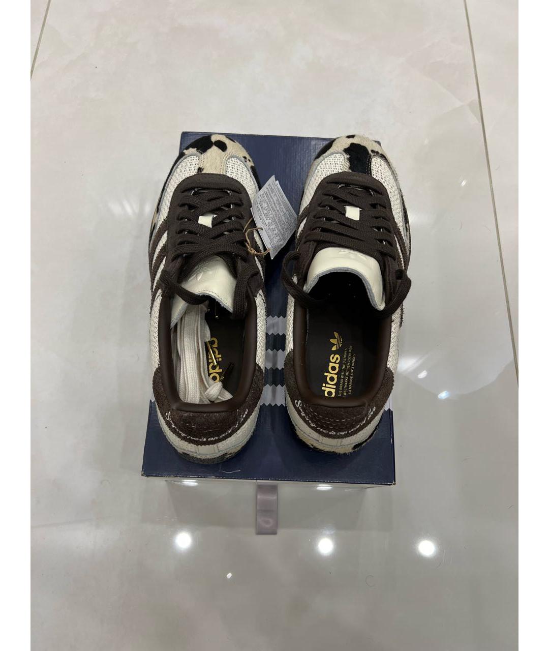 ADIDAS Бежевые низкие кроссовки / кеды из экзотической кожи, фото 3