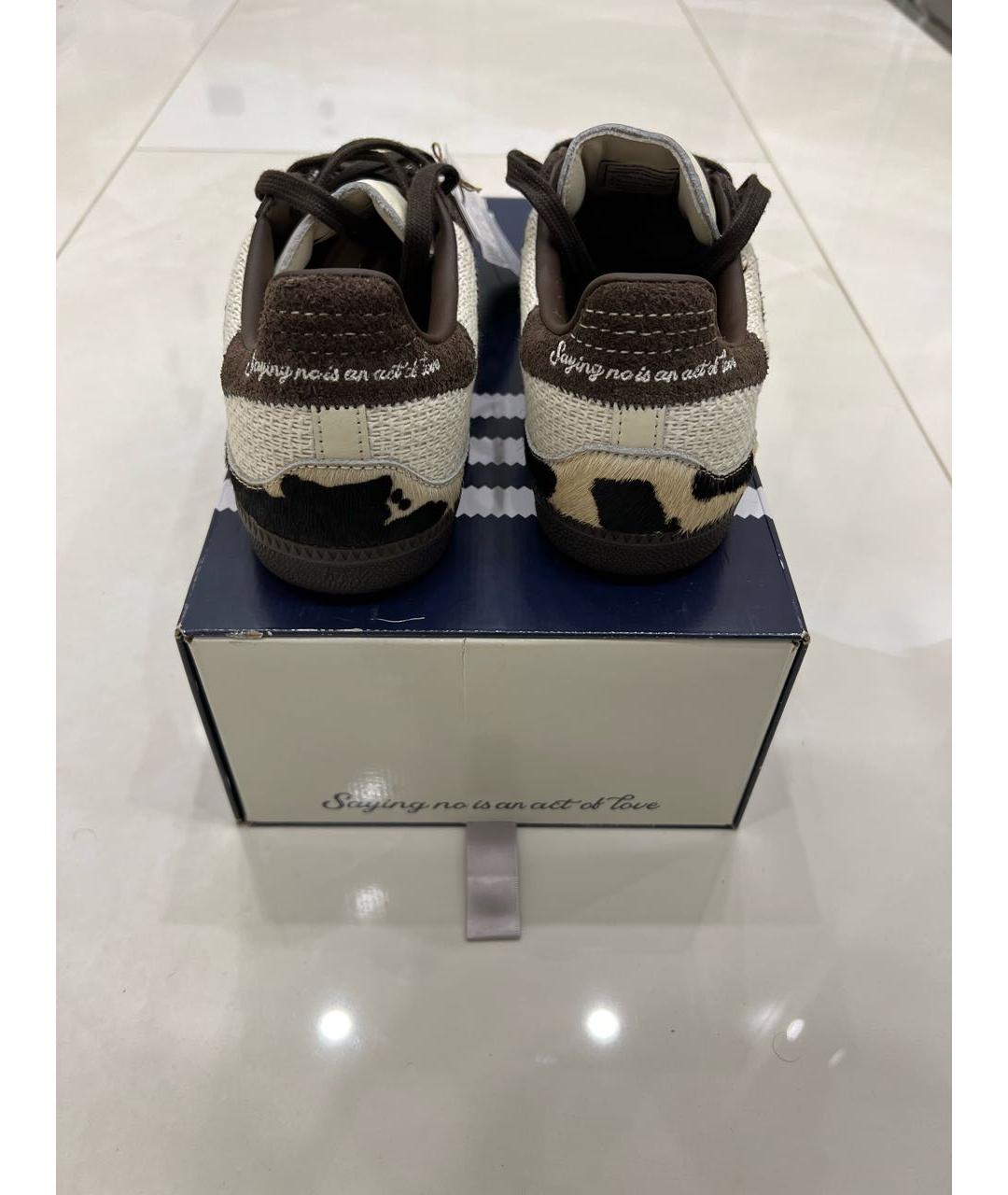 ADIDAS Бежевые низкие кроссовки / кеды из экзотической кожи, фото 4