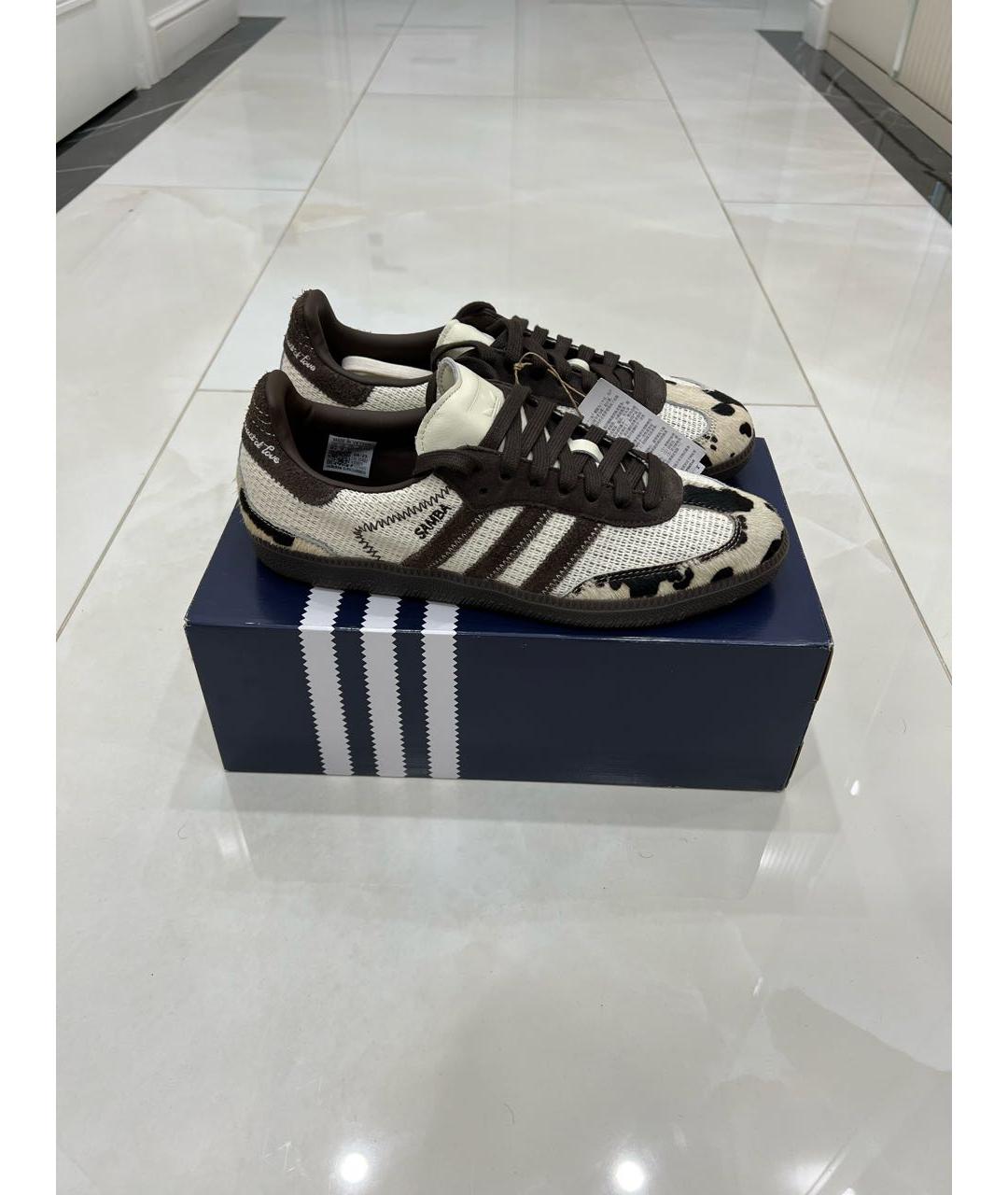 ADIDAS Бежевые низкие кроссовки / кеды из экзотической кожи, фото 9