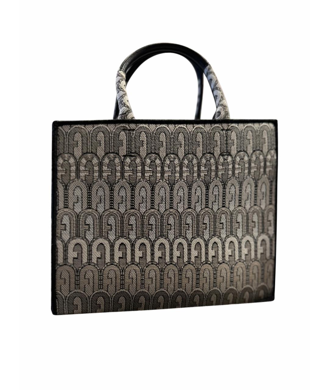 FURLA Серая жаккардовая сумка тоут, фото 1