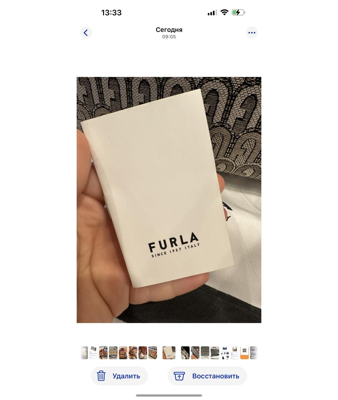 FURLA Серая жаккардовая сумка тоут, фото 2
