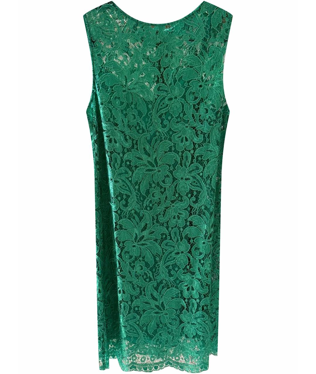 DOLCE&GABBANA Зеленые шелковое коктейльное платье, фото 1