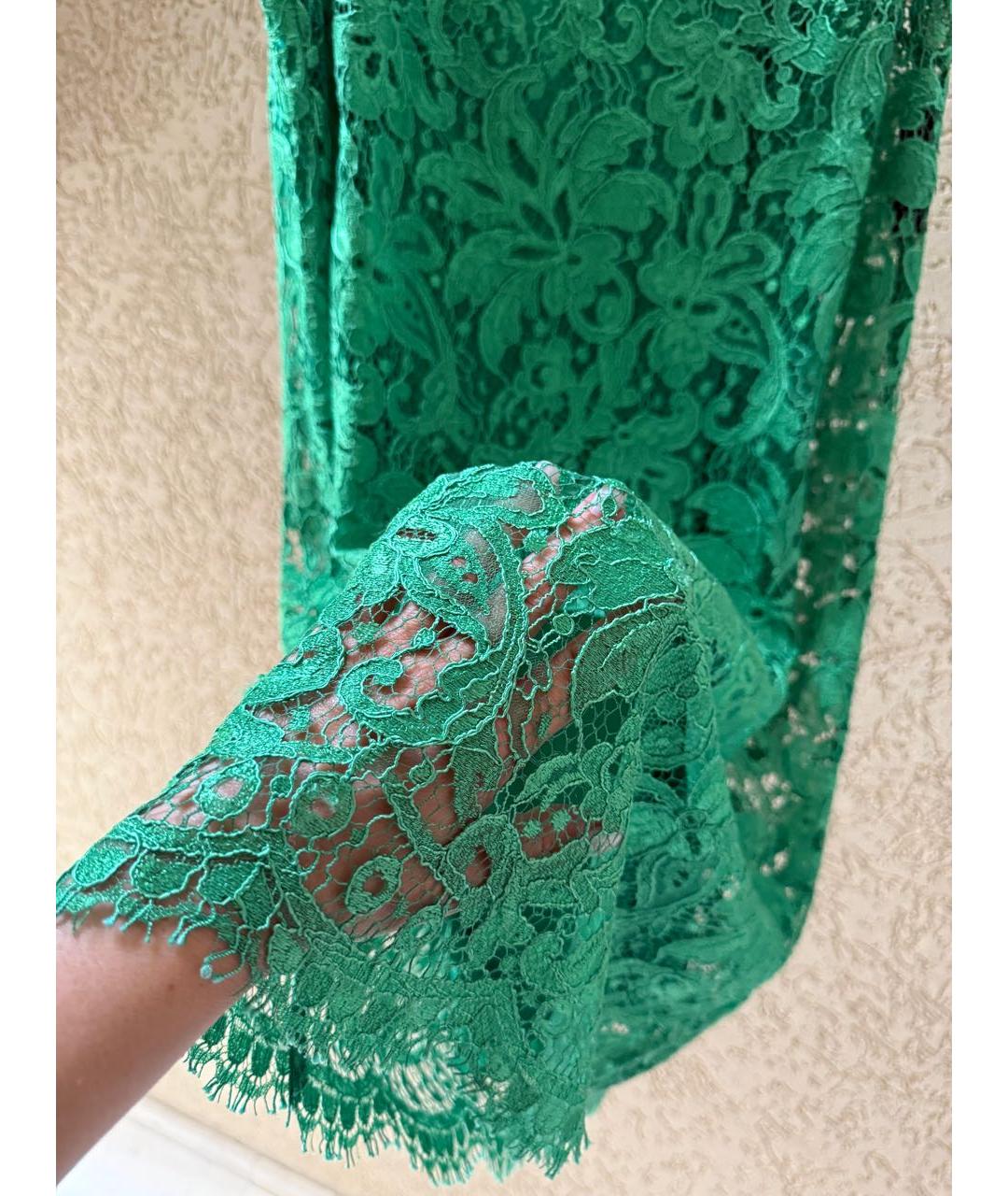 DOLCE&GABBANA Зеленые шелковое коктейльное платье, фото 3