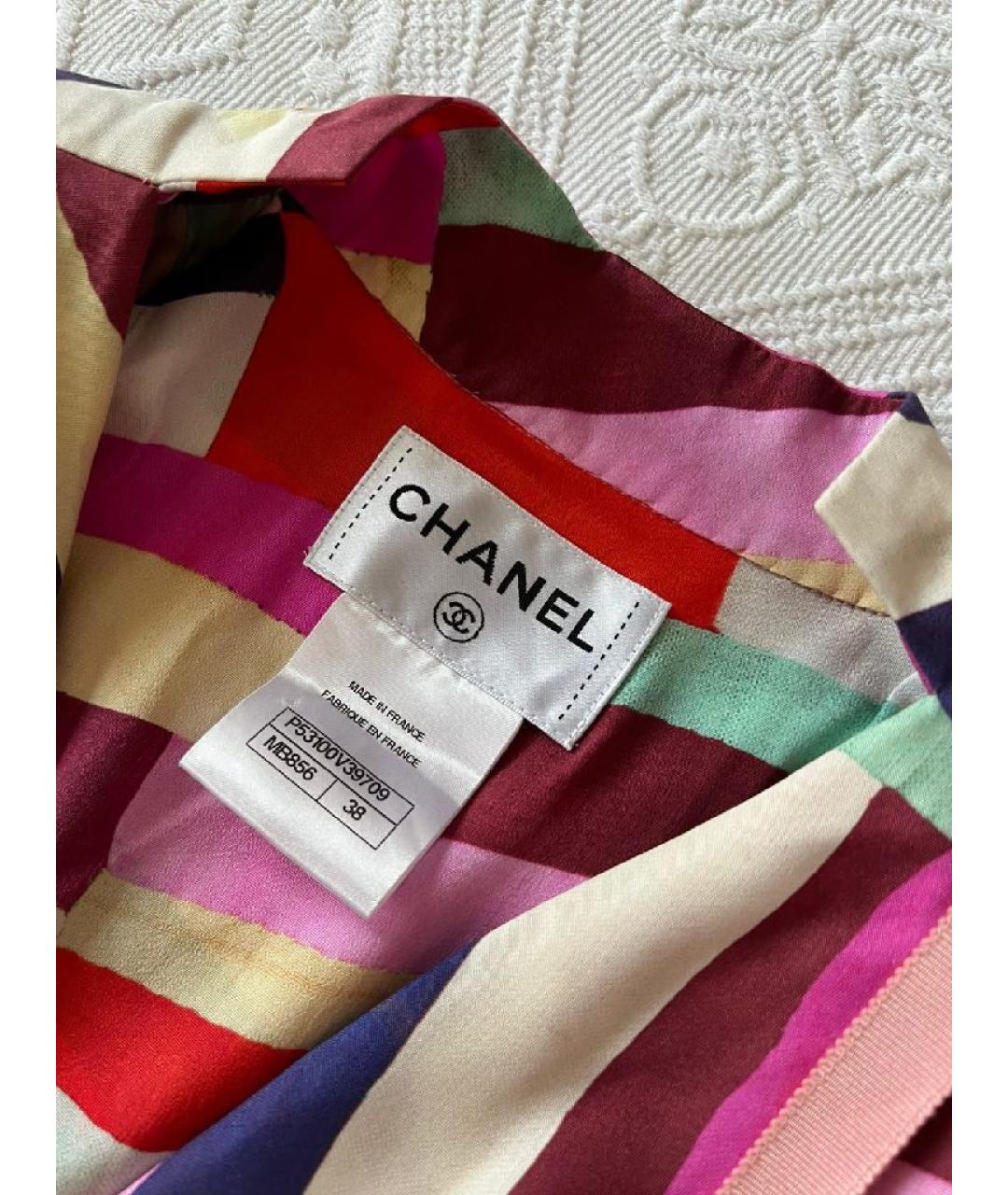 CHANEL Мульти шелковое повседневное платье, фото 4