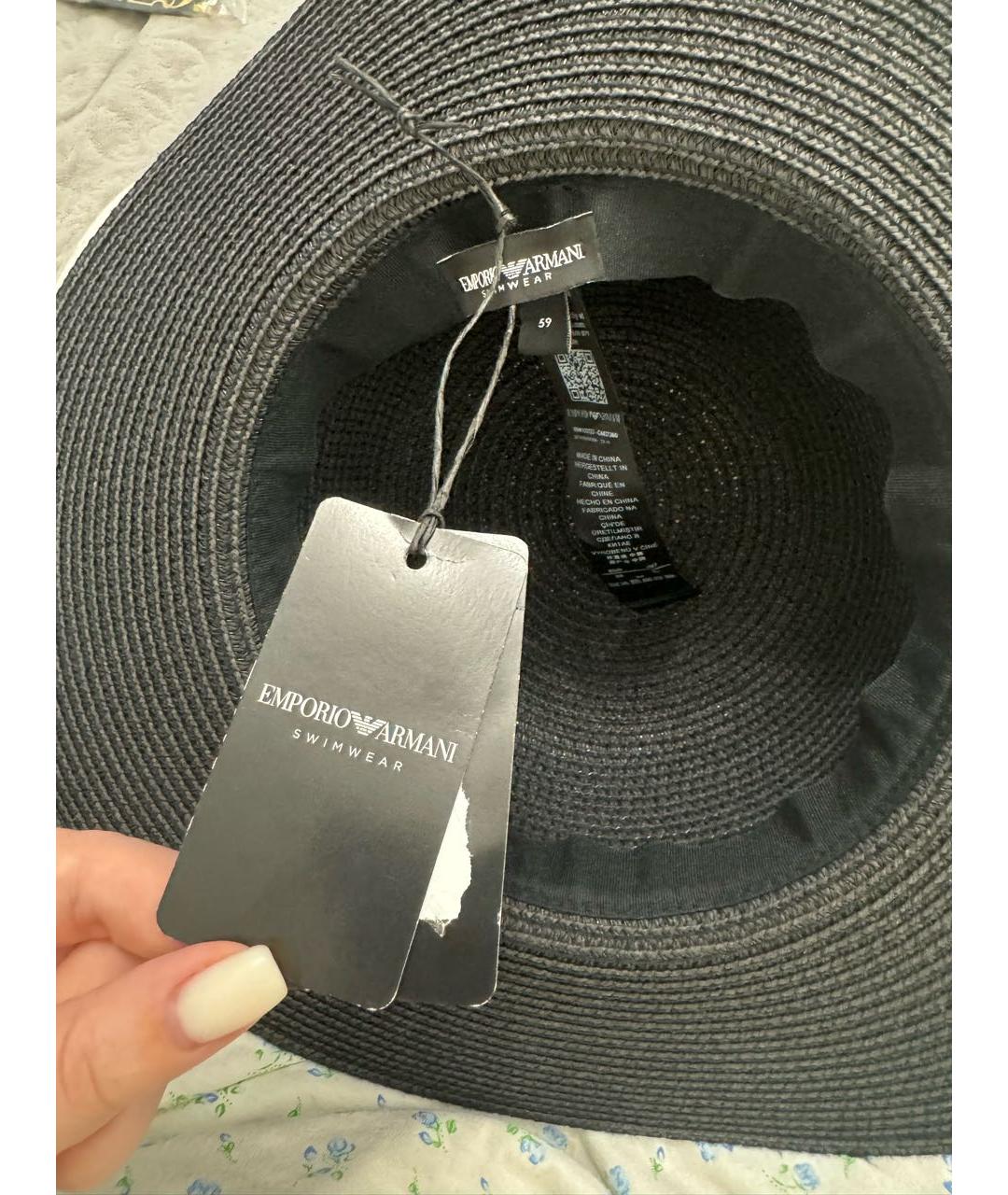 EMPORIO ARMANI Черная синтетическая шляпа, фото 2