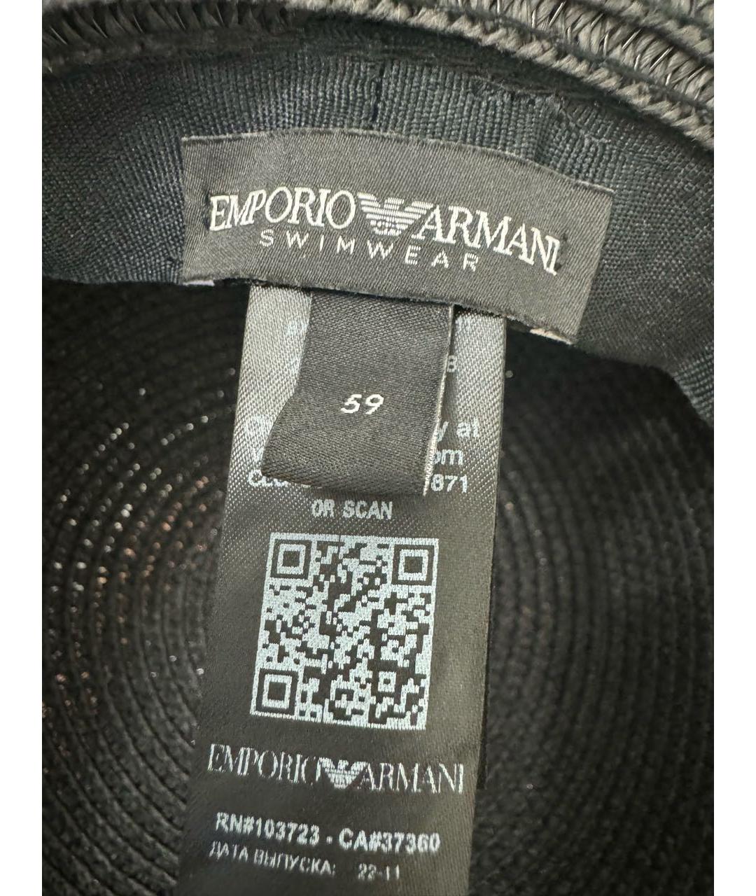 EMPORIO ARMANI Черная синтетическая шляпа, фото 5