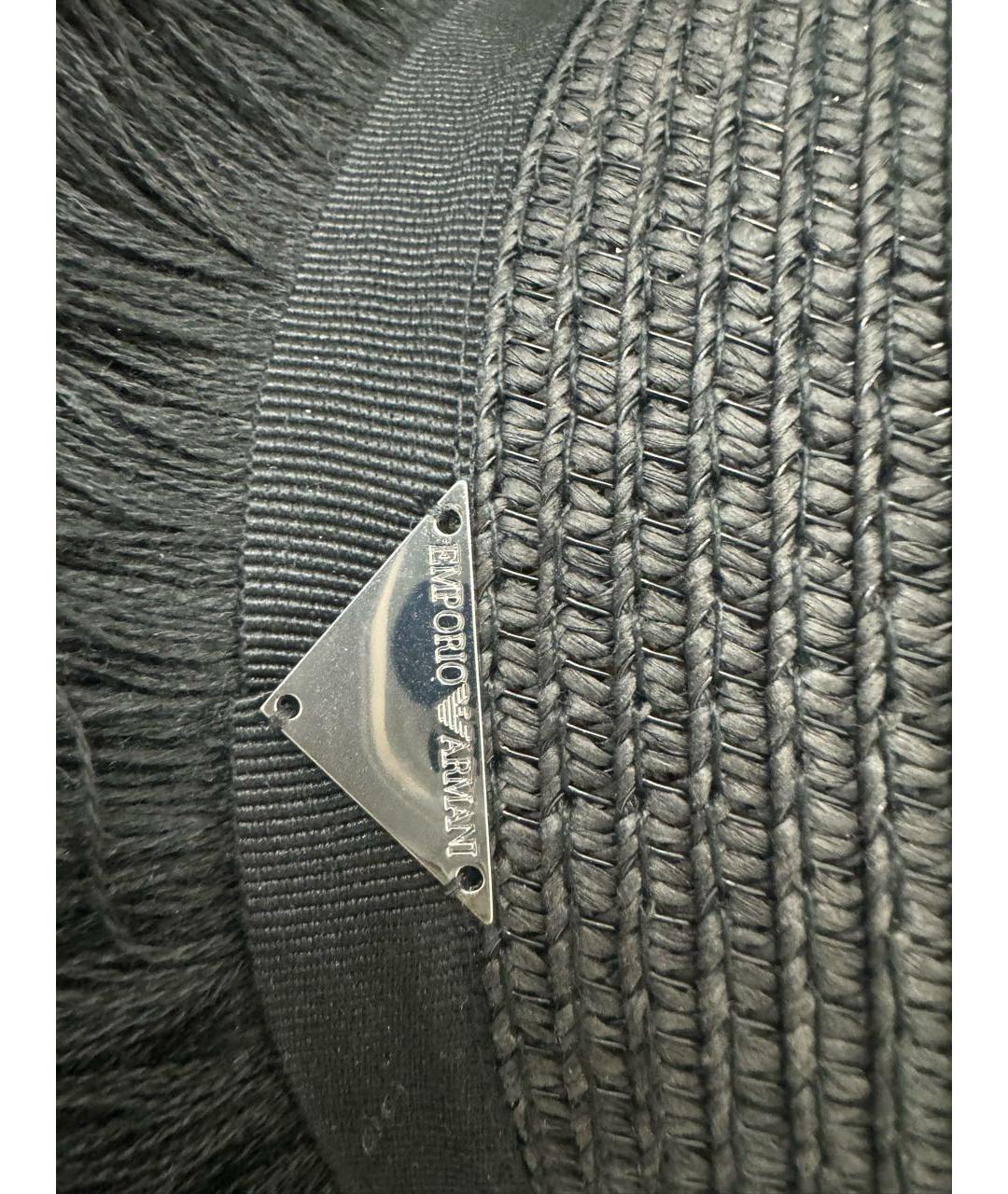 EMPORIO ARMANI Черная синтетическая шляпа, фото 8