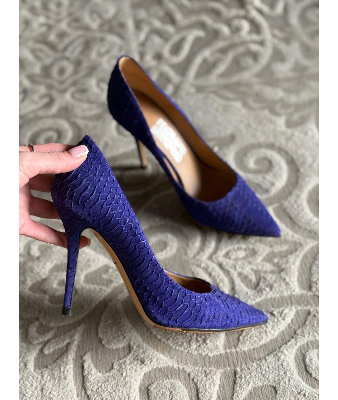 FERRAGAMO Фиолетовые туфли из экзотической кожи, фото 5
