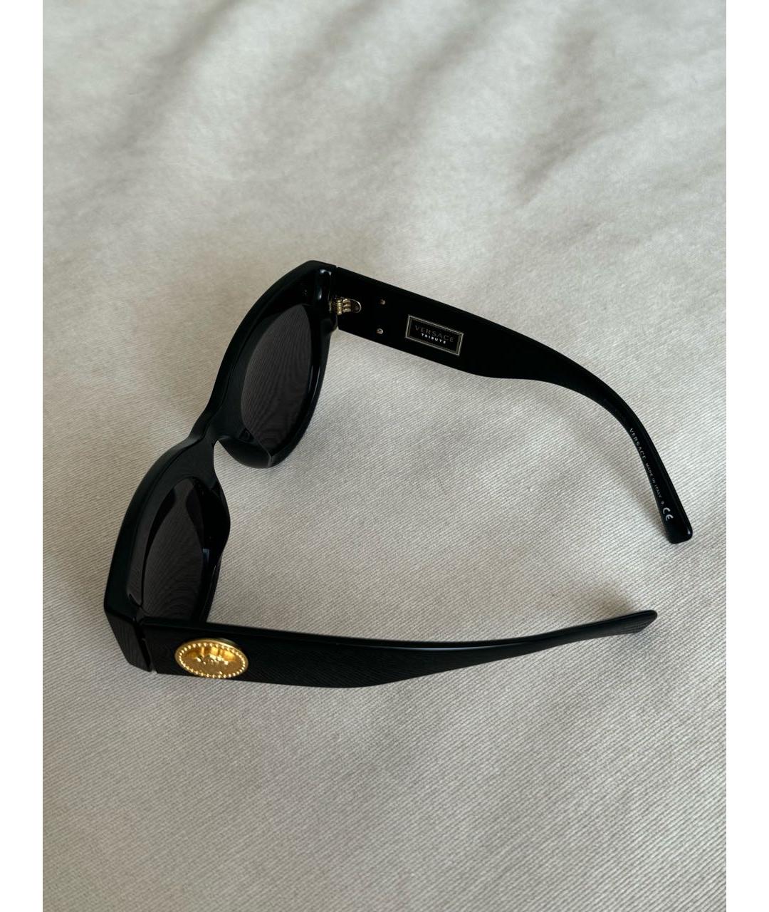 VERSACE Черные пластиковые солнцезащитные очки, фото 2