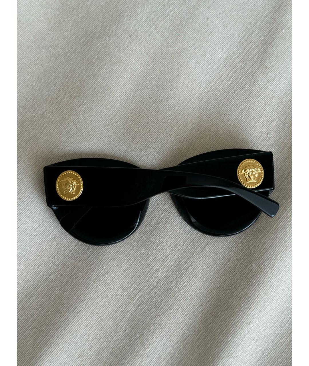 VERSACE Черные пластиковые солнцезащитные очки, фото 3