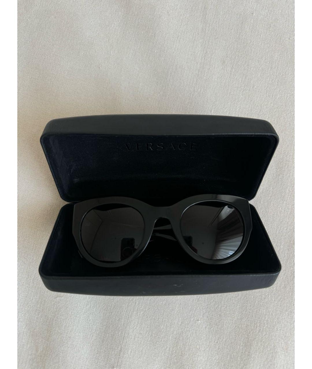 VERSACE Черные пластиковые солнцезащитные очки, фото 4