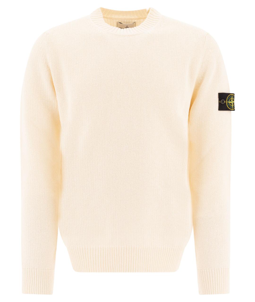 STONE ISLAND Бежевый хлопковый джемпер / свитер, фото 1