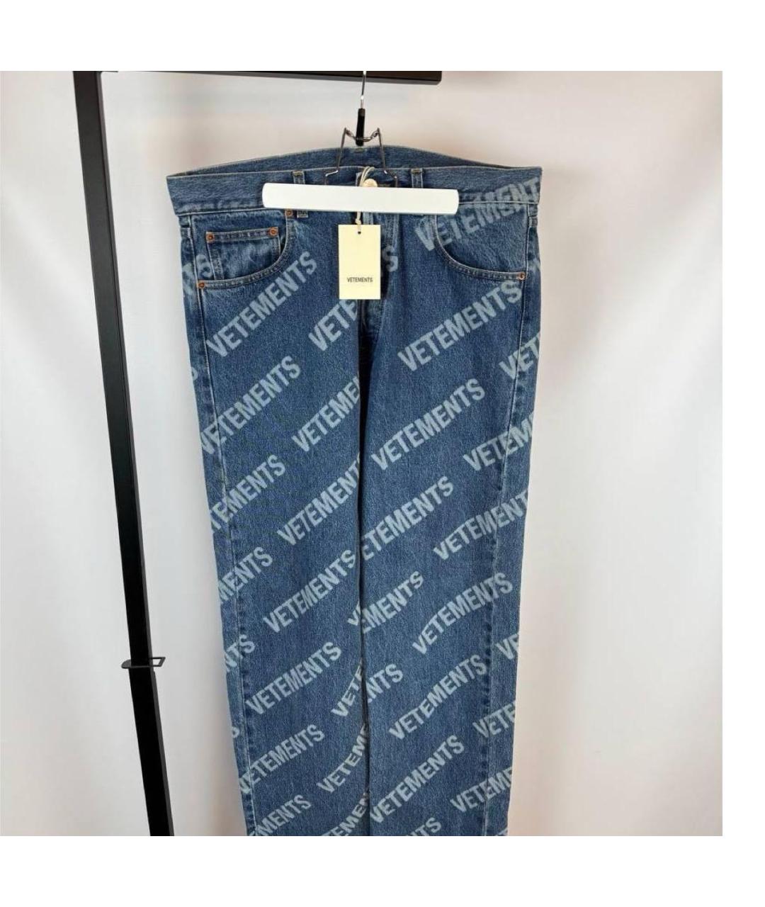 VETEMENTS Голубые хлопковые прямые джинсы, фото 2