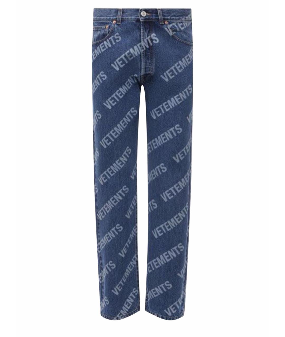 VETEMENTS Голубые хлопковые прямые джинсы, фото 1