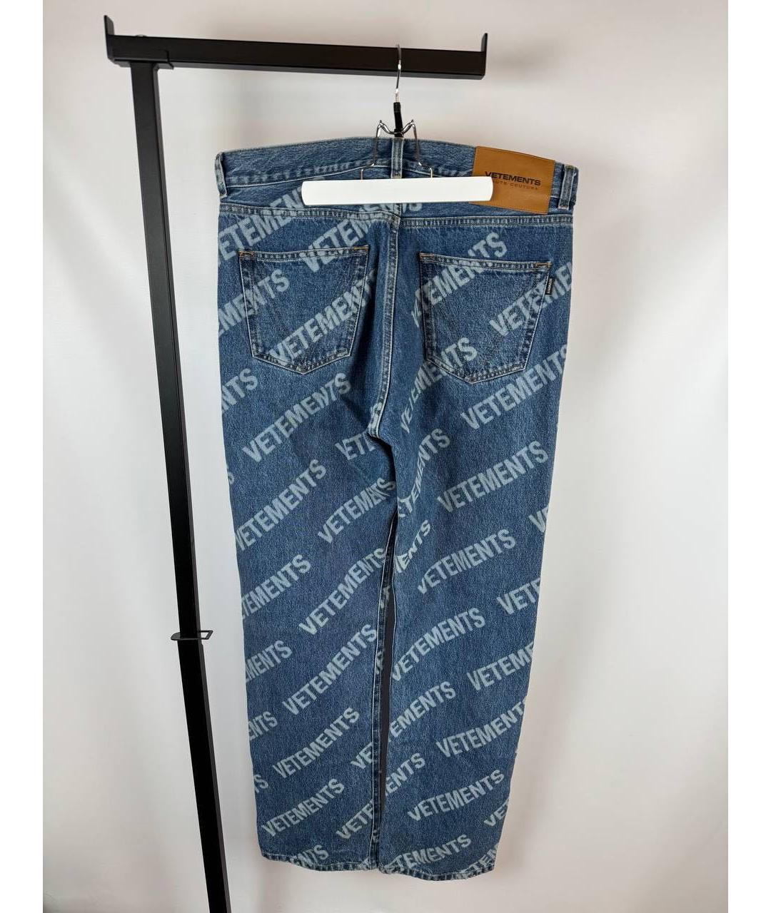 VETEMENTS Голубые хлопковые прямые джинсы, фото 4