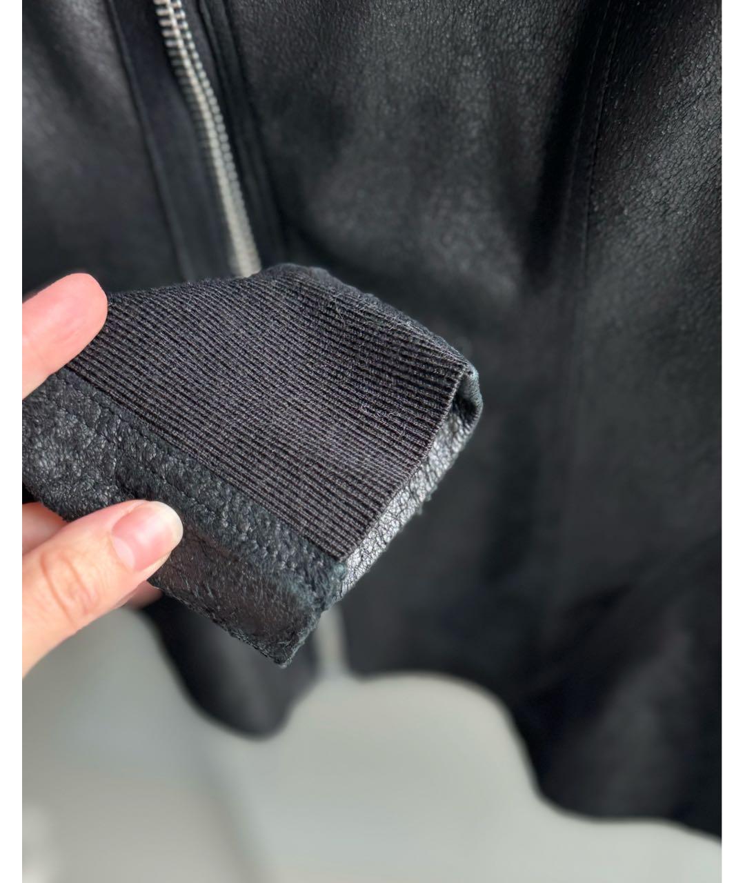 RICK OWENS Черная кожаная куртка, фото 8