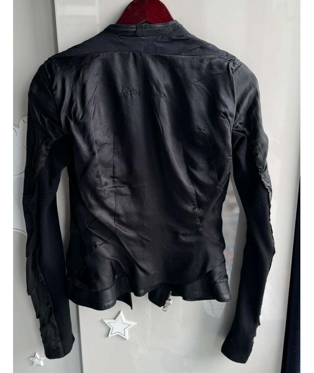 RICK OWENS Черная кожаная куртка, фото 4