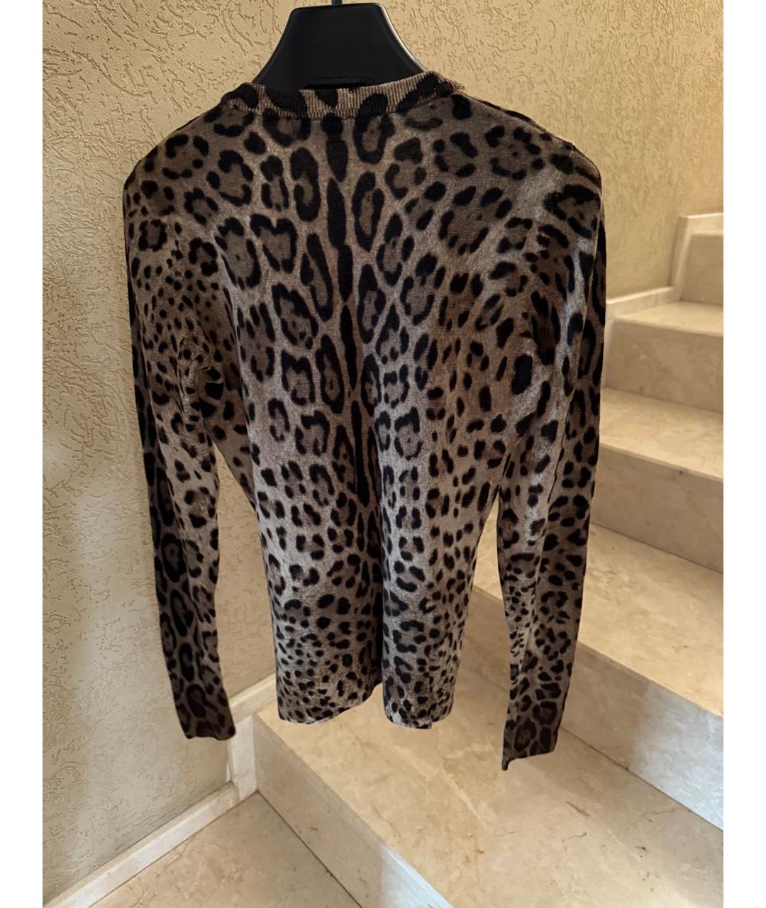 DOLCE&GABBANA Коричневый шелковый джемпер / свитер, фото 2