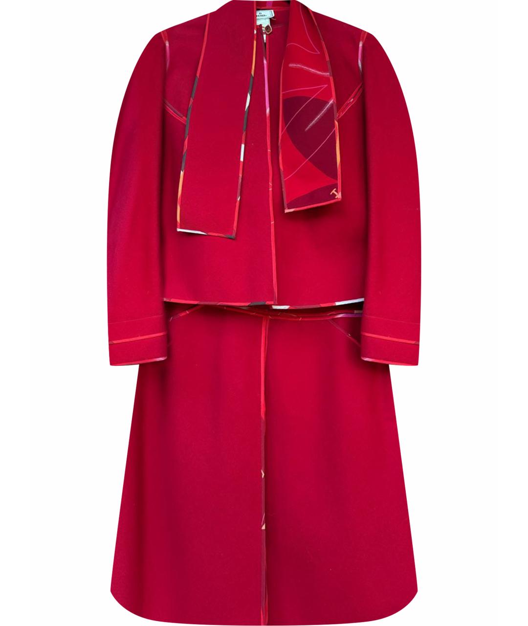 FENDI Красный хлопко-эластановый костюм с юбками, фото 1
