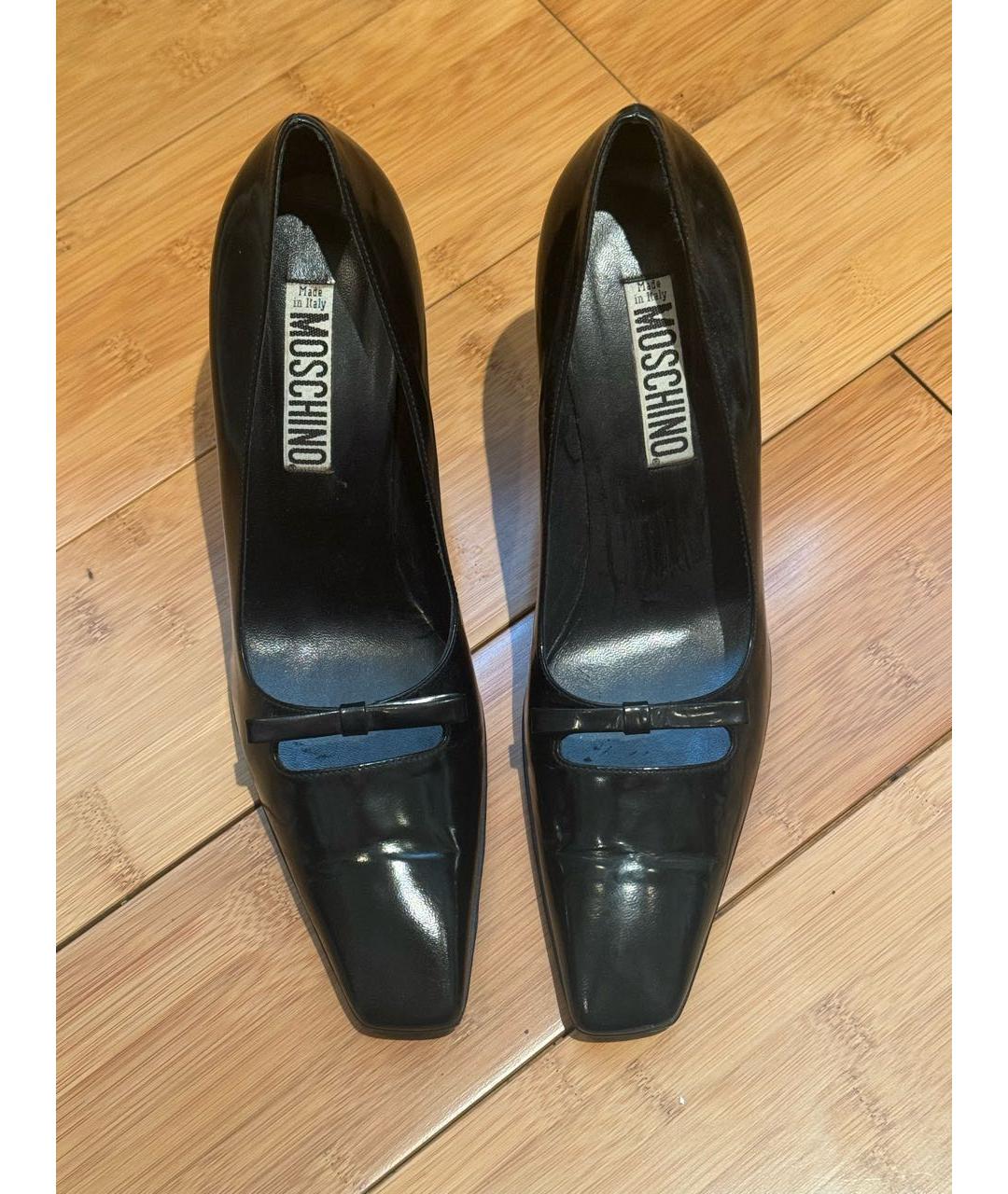 MOSCHINO Черные кожаные туфли, фото 2