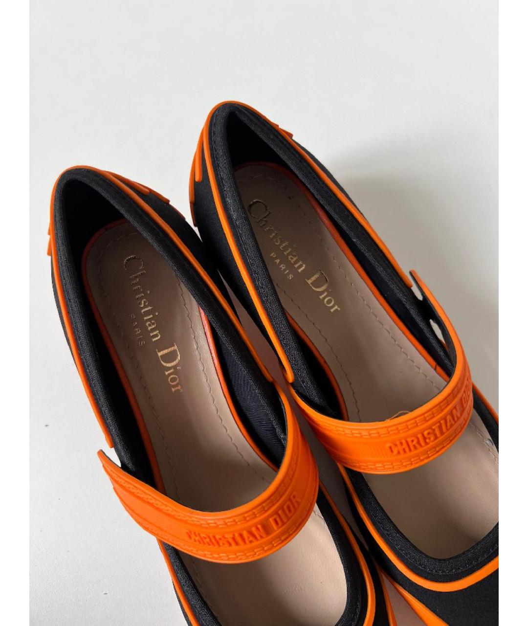 CHRISTIAN DIOR Оранжевое лодочки на низком каблуке, фото 3