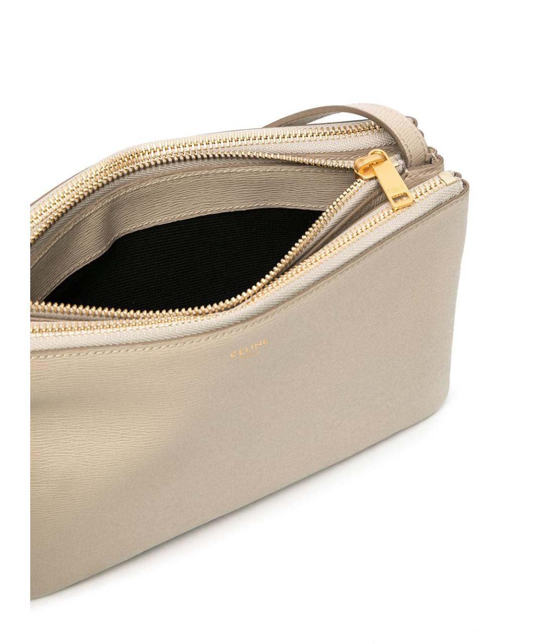 CELINE Бежевая кожаная сумка через плечо, фото 5