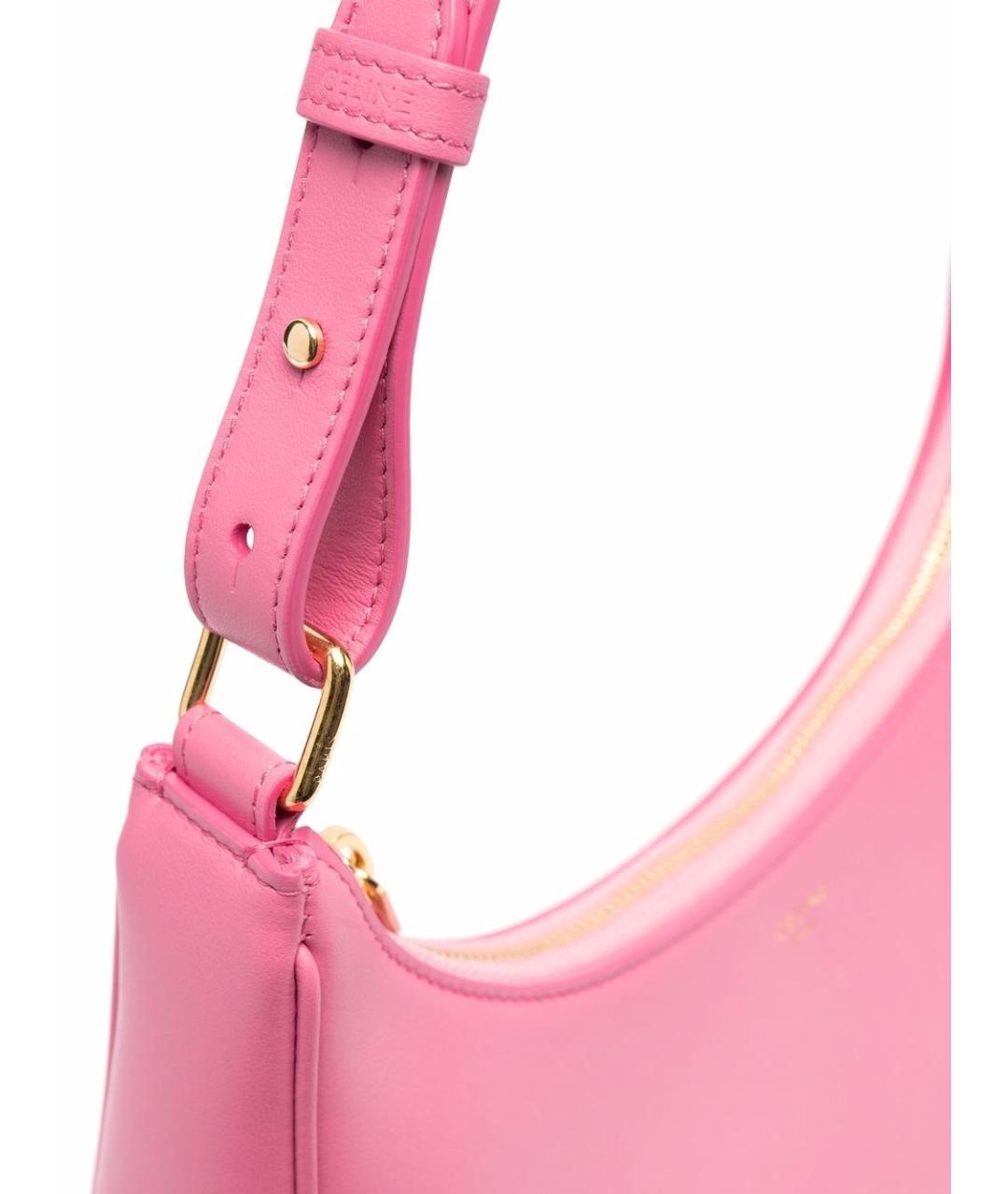 CELINE Розовая кожаная сумка через плечо, фото 3
