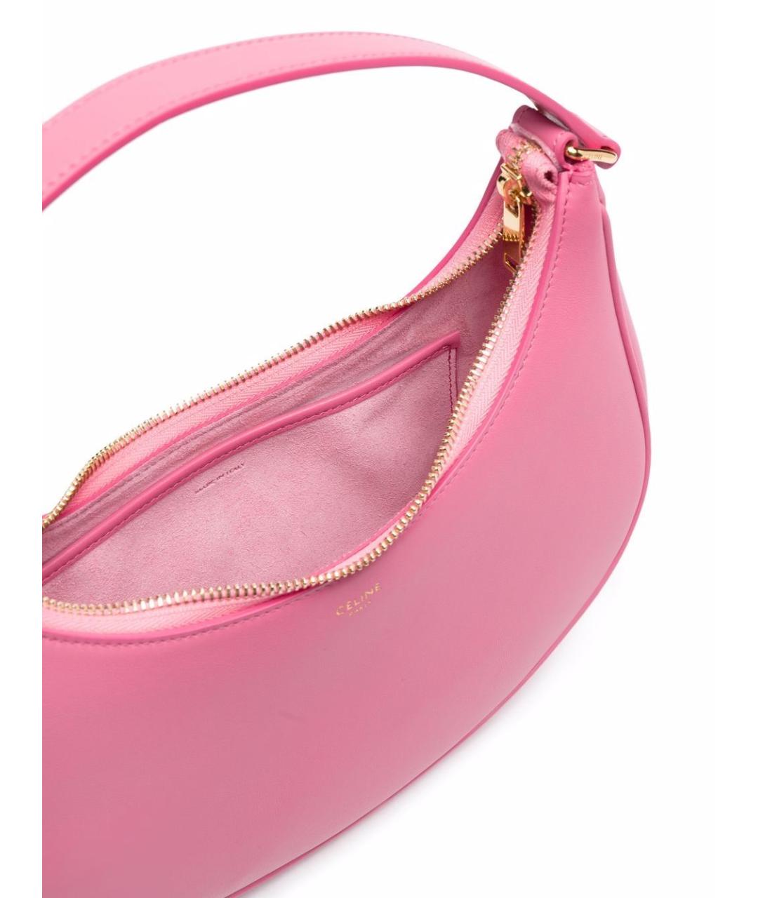 CELINE Розовая кожаная сумка через плечо, фото 4