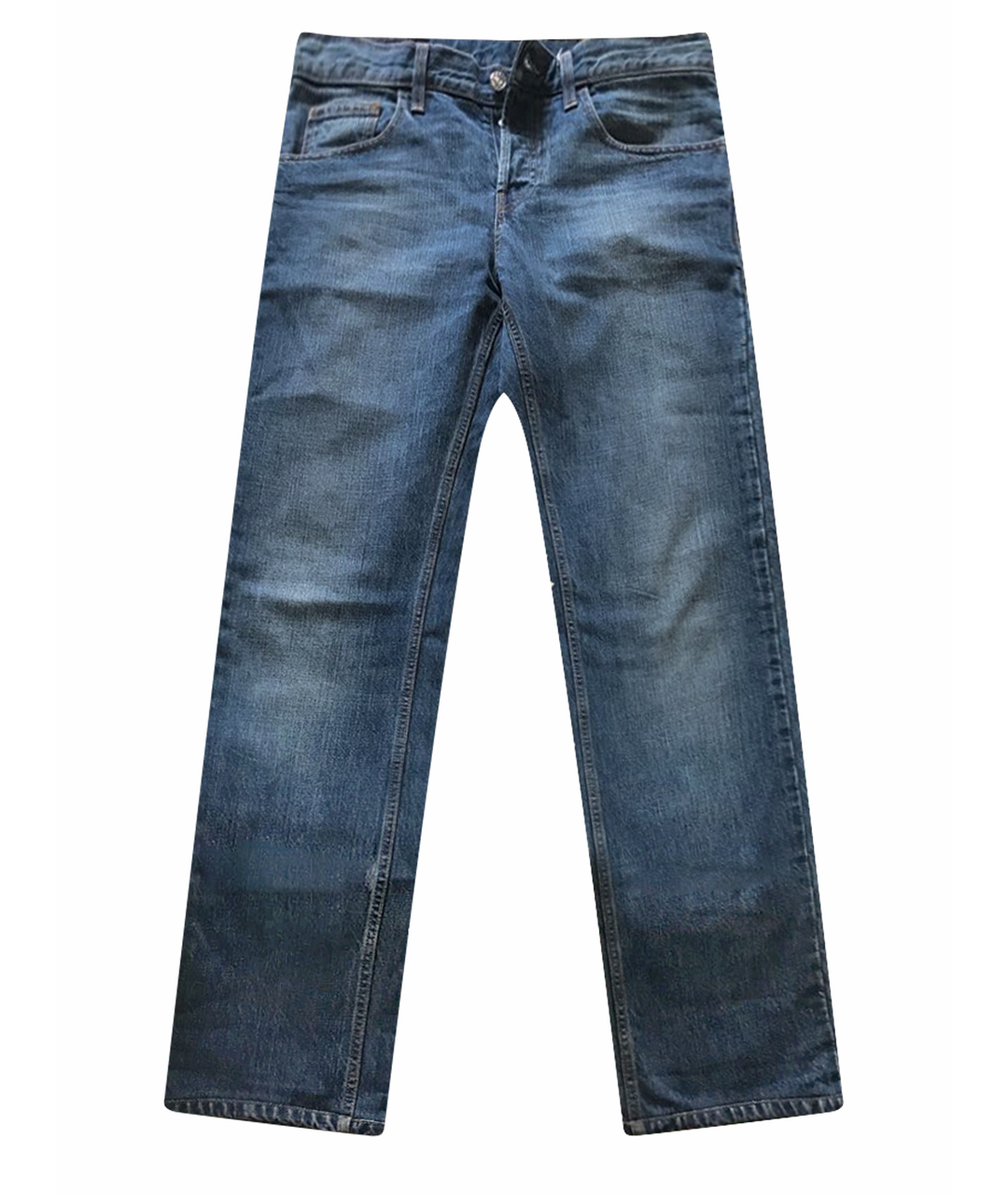 GUCCI Голубые хлопковые прямые джинсы, фото 1