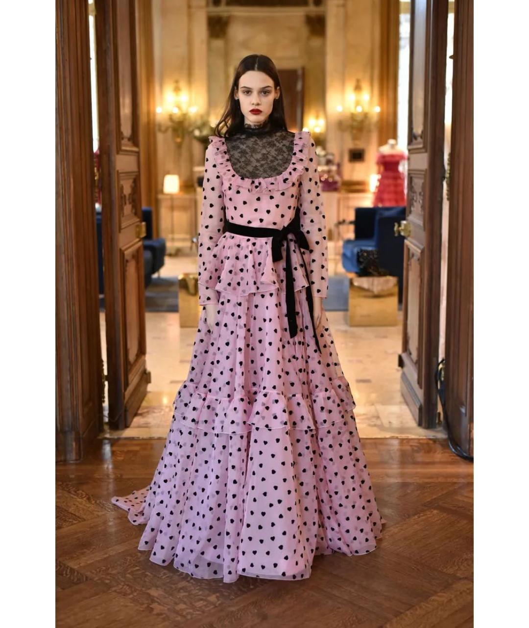 VALENTINO Розовое шелковое вечернее платье, фото 5