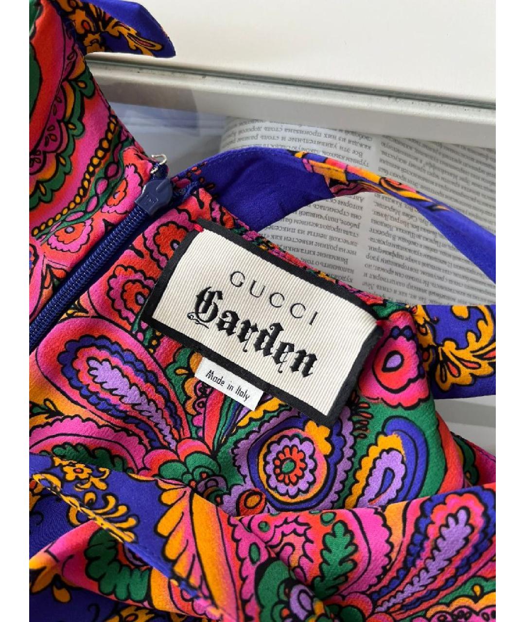 GUCCI Фиолетовое шелковое повседневное платье, фото 4