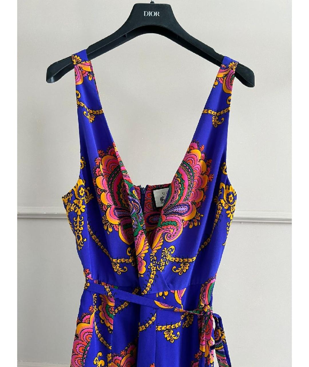 GUCCI Фиолетовое шелковое повседневное платье, фото 3