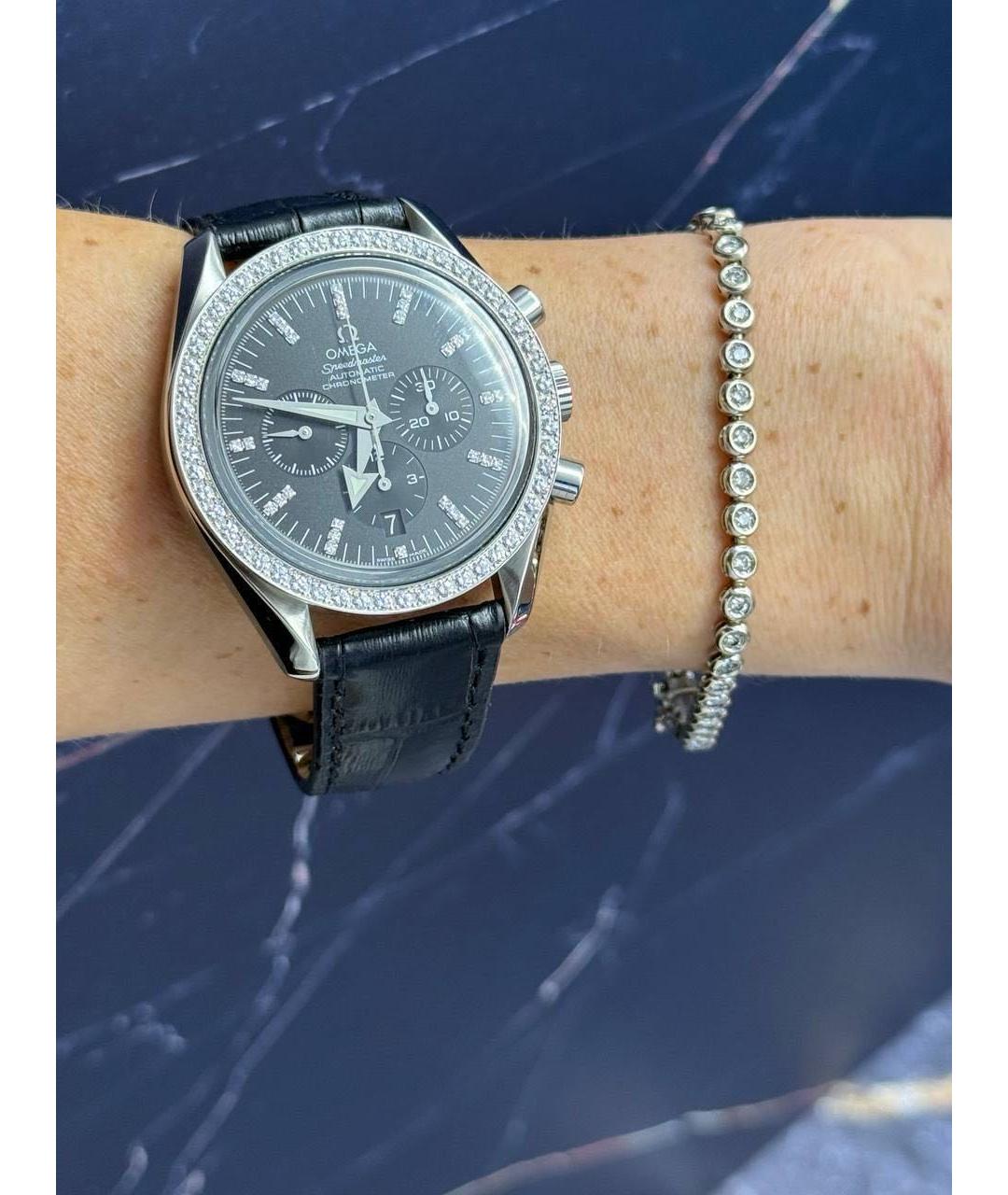 OMEGA Черные часы, фото 2