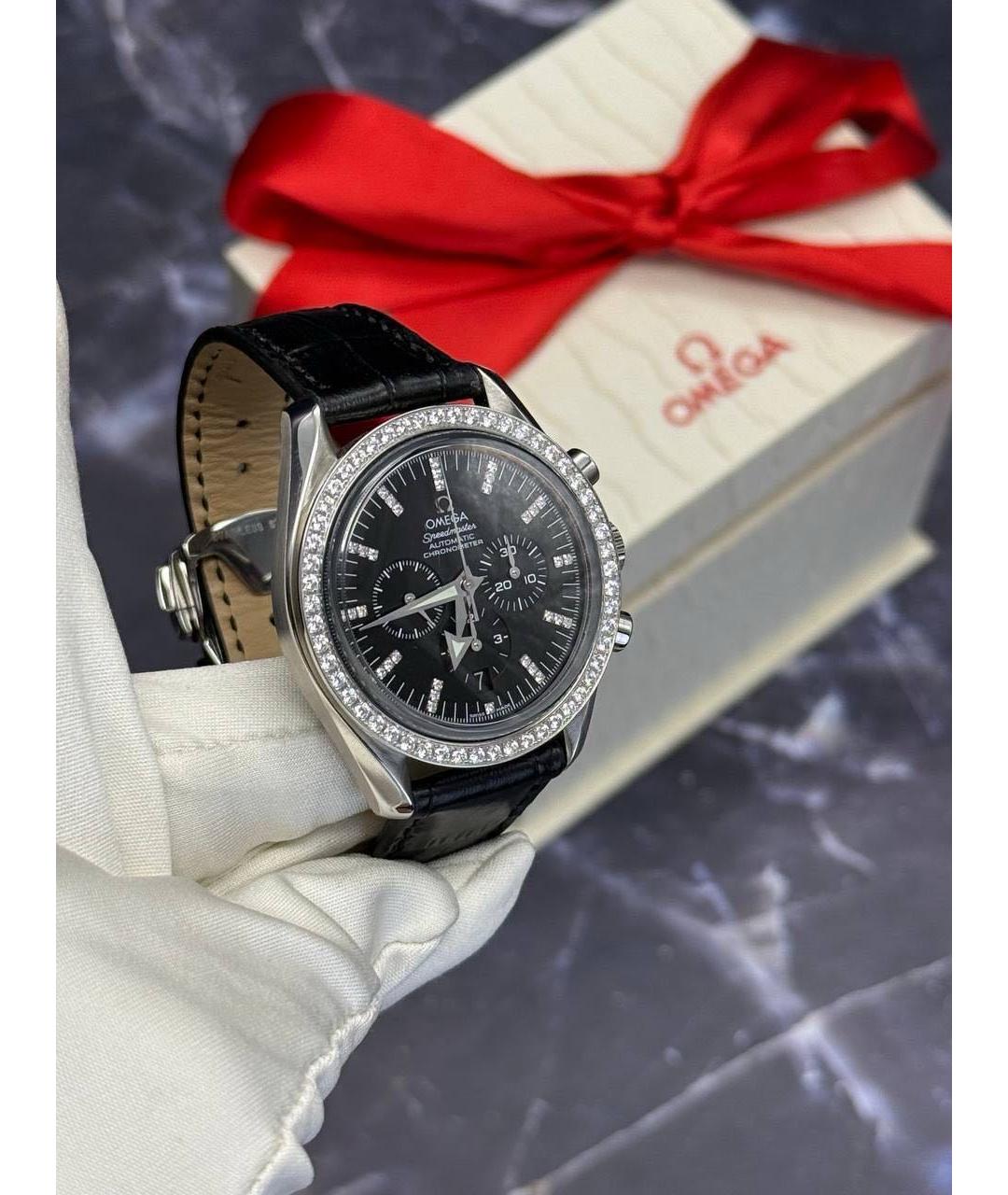 OMEGA Черные часы, фото 3