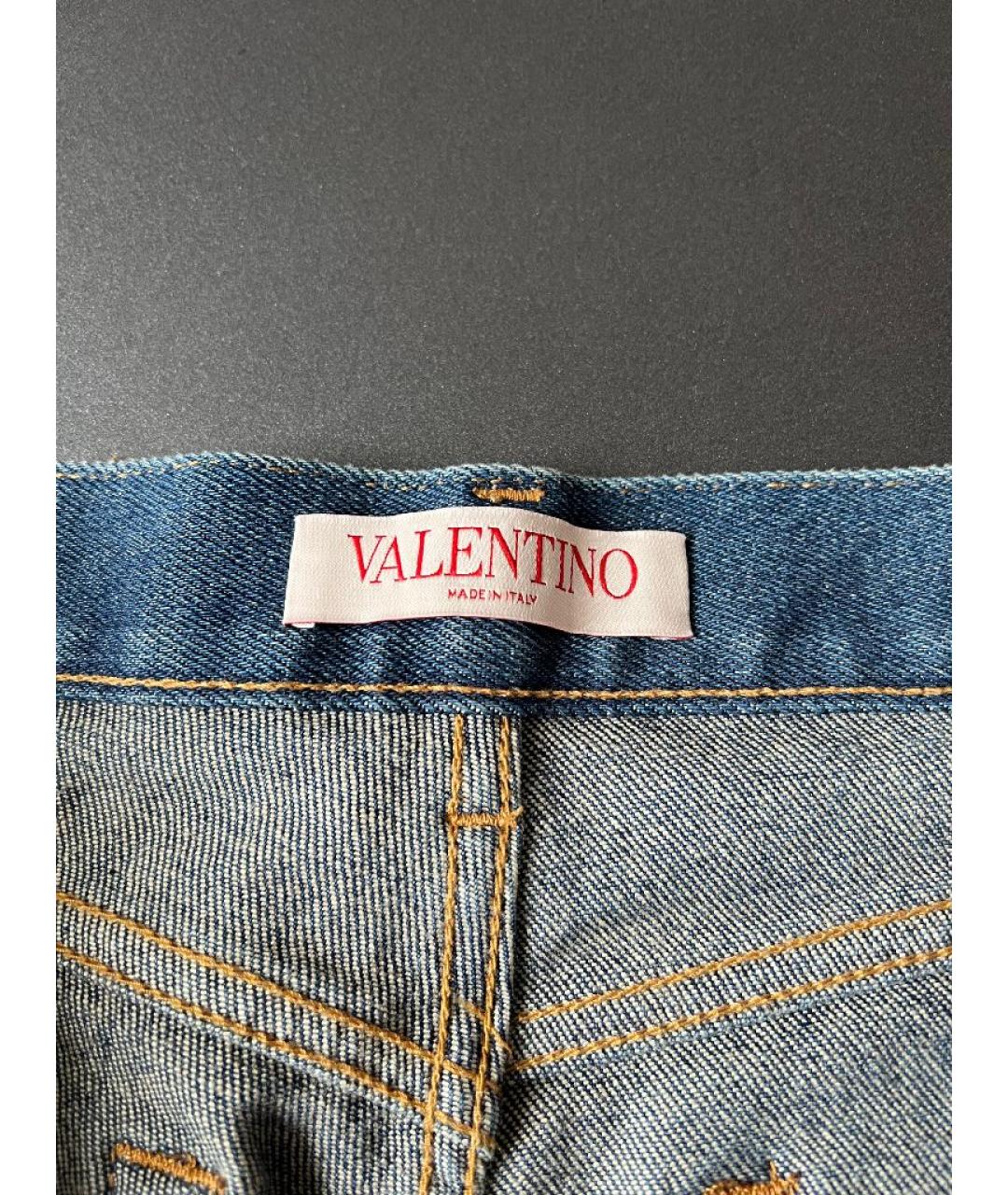 VALENTINO Голубые полиэстеровые брюки широкие, фото 3
