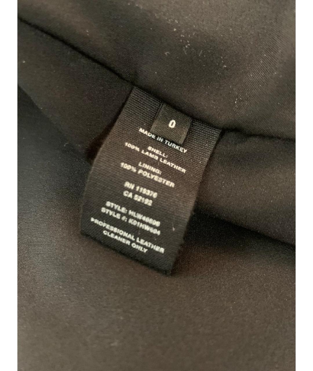 HELMUT LANG Черное кожаное повседневное платье, фото 4