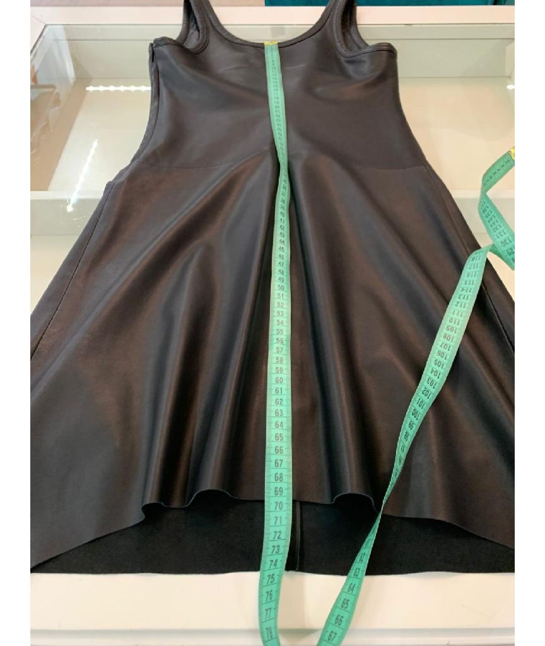 HELMUT LANG Черное кожаное повседневное платье, фото 9
