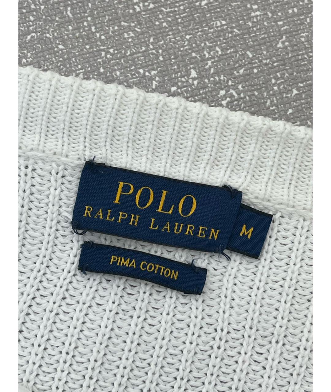 POLO RALPH LAUREN Белый хлопковый джемпер / свитер, фото 4