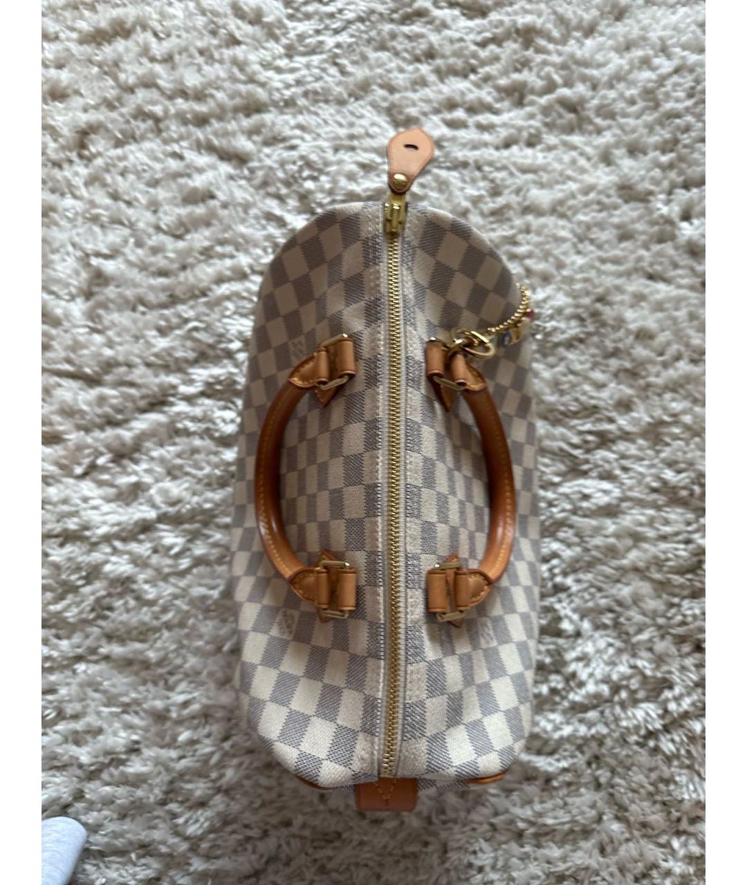 LOUIS VUITTON Бежевая кожаная сумка с короткими ручками, фото 3