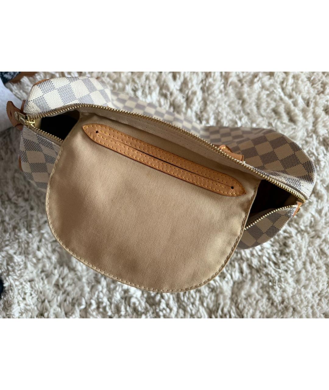 LOUIS VUITTON Бежевая кожаная сумка с короткими ручками, фото 8