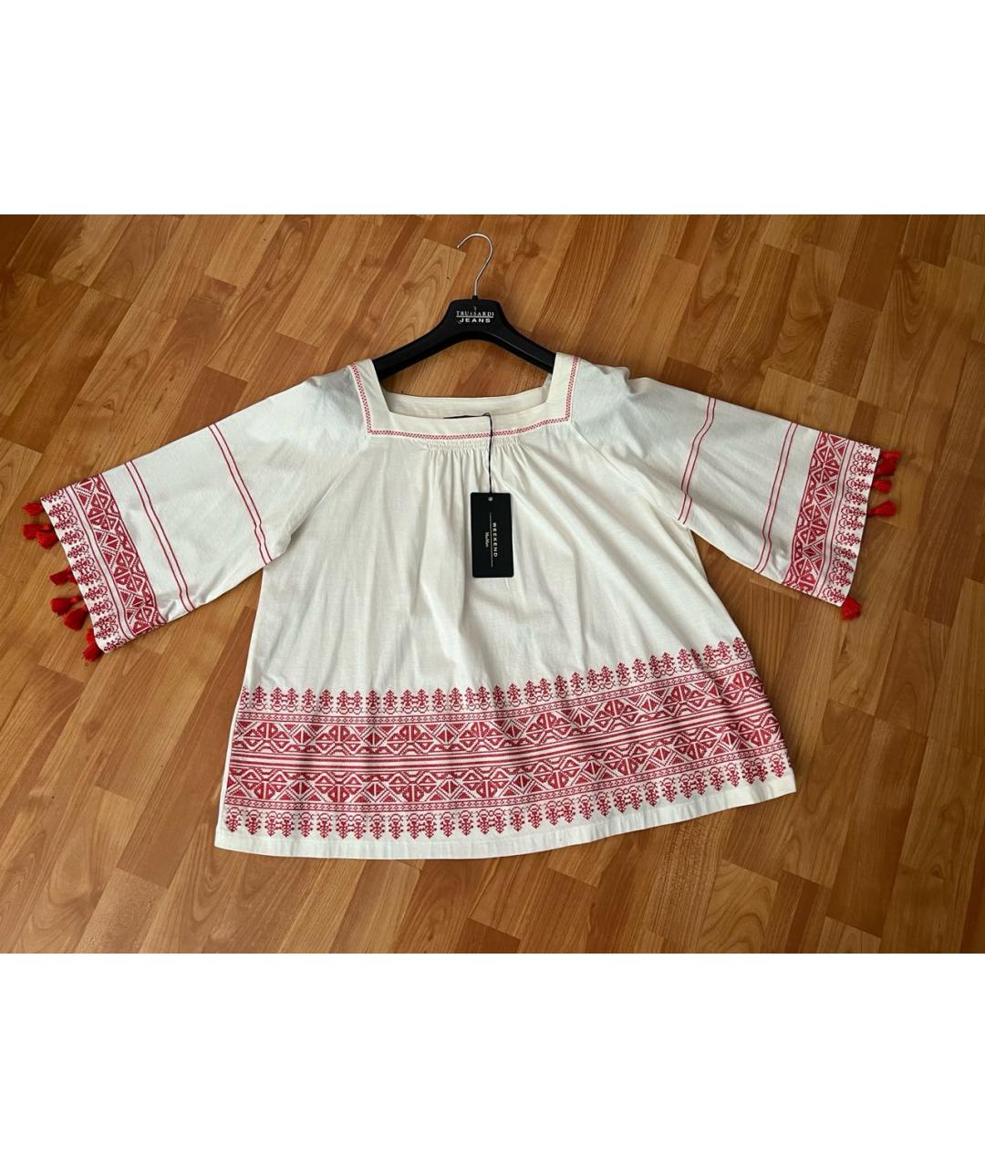 WEEKEND MAX MARA Белая хлопковая блузы, фото 3