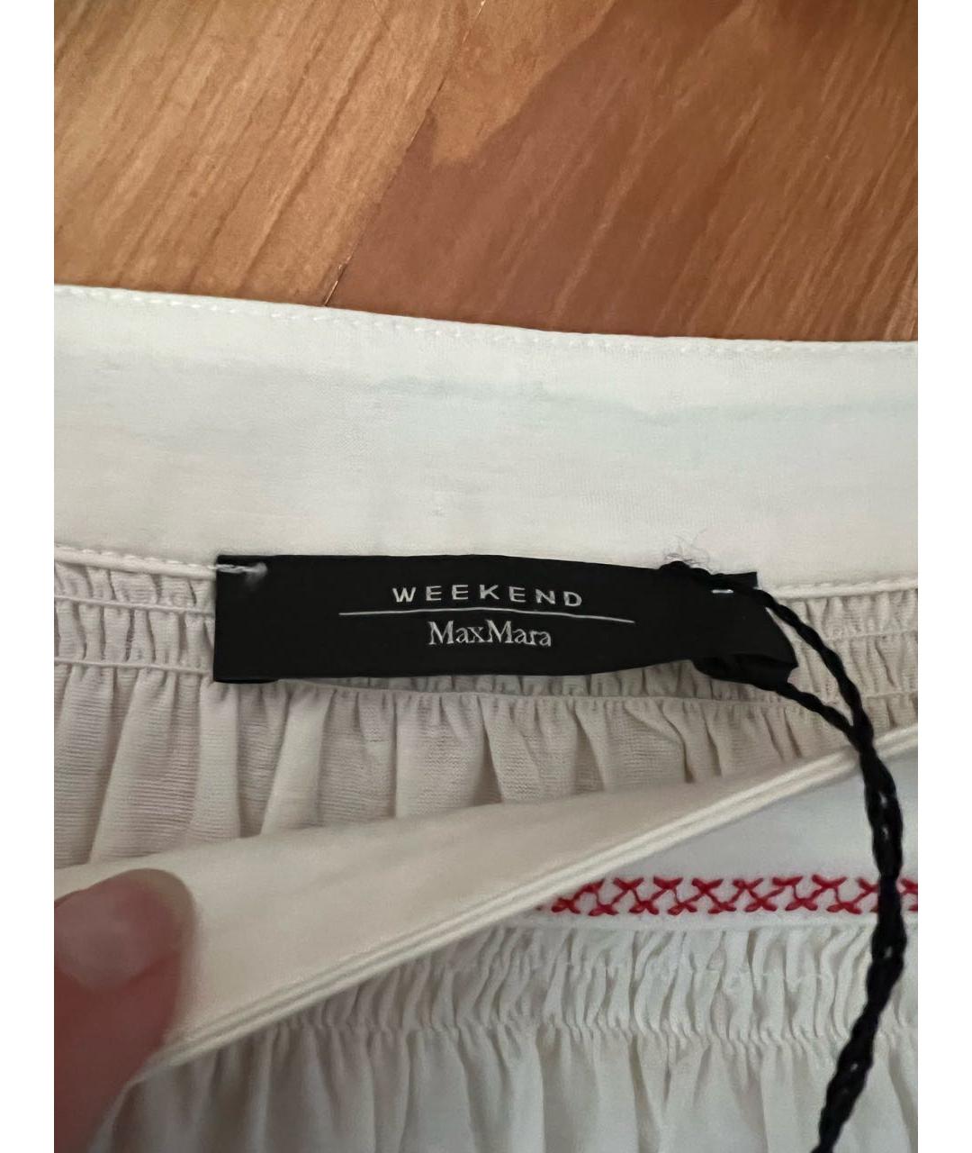 WEEKEND MAX MARA Белая хлопковая блузы, фото 4