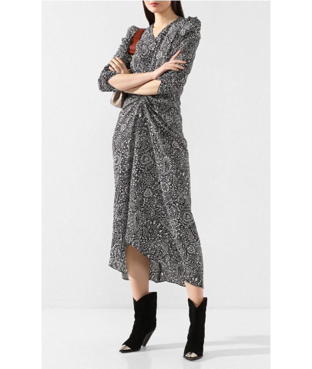 ISABEL MARANT Черное шелковое повседневное платье, фото 6