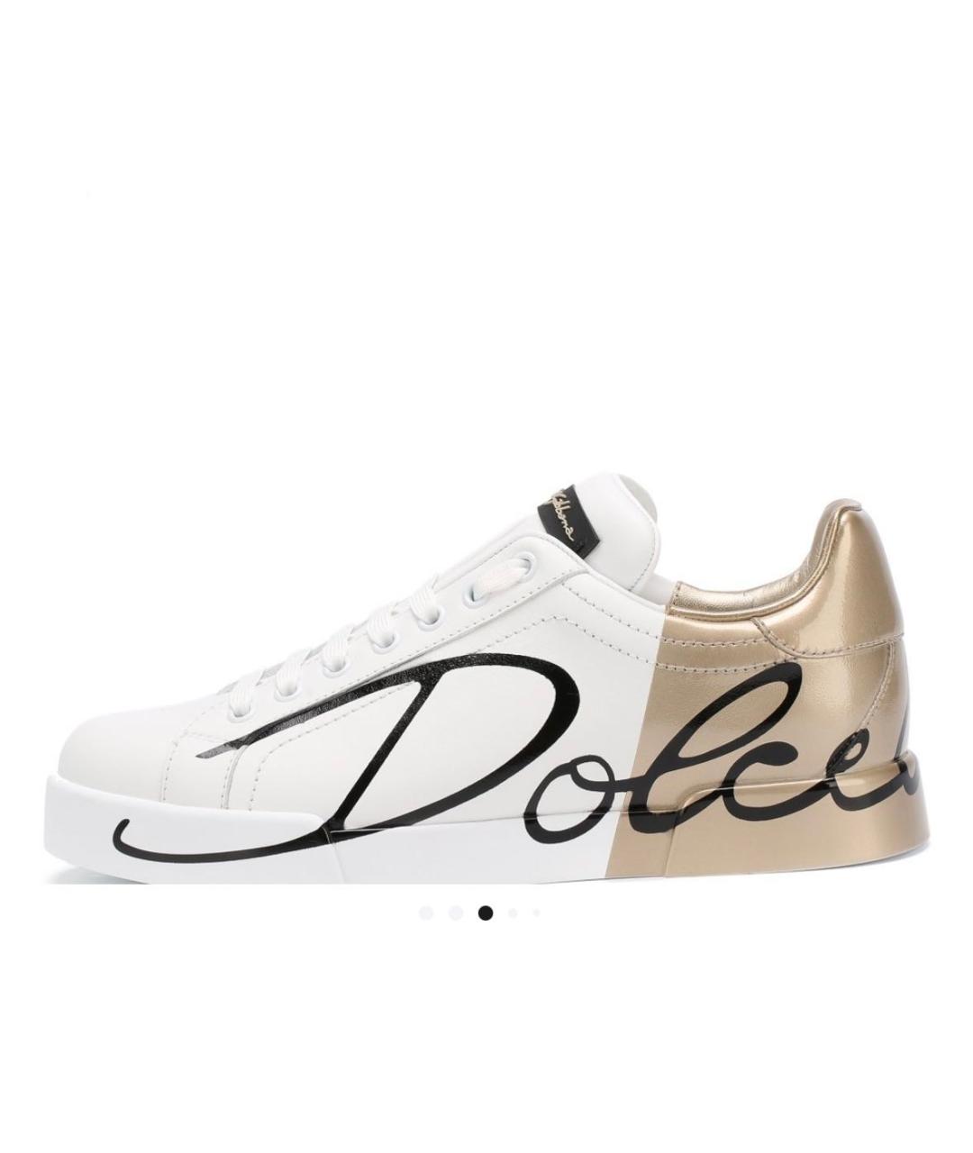 DOLCE&GABBANA Белые кожаные кеды, фото 6