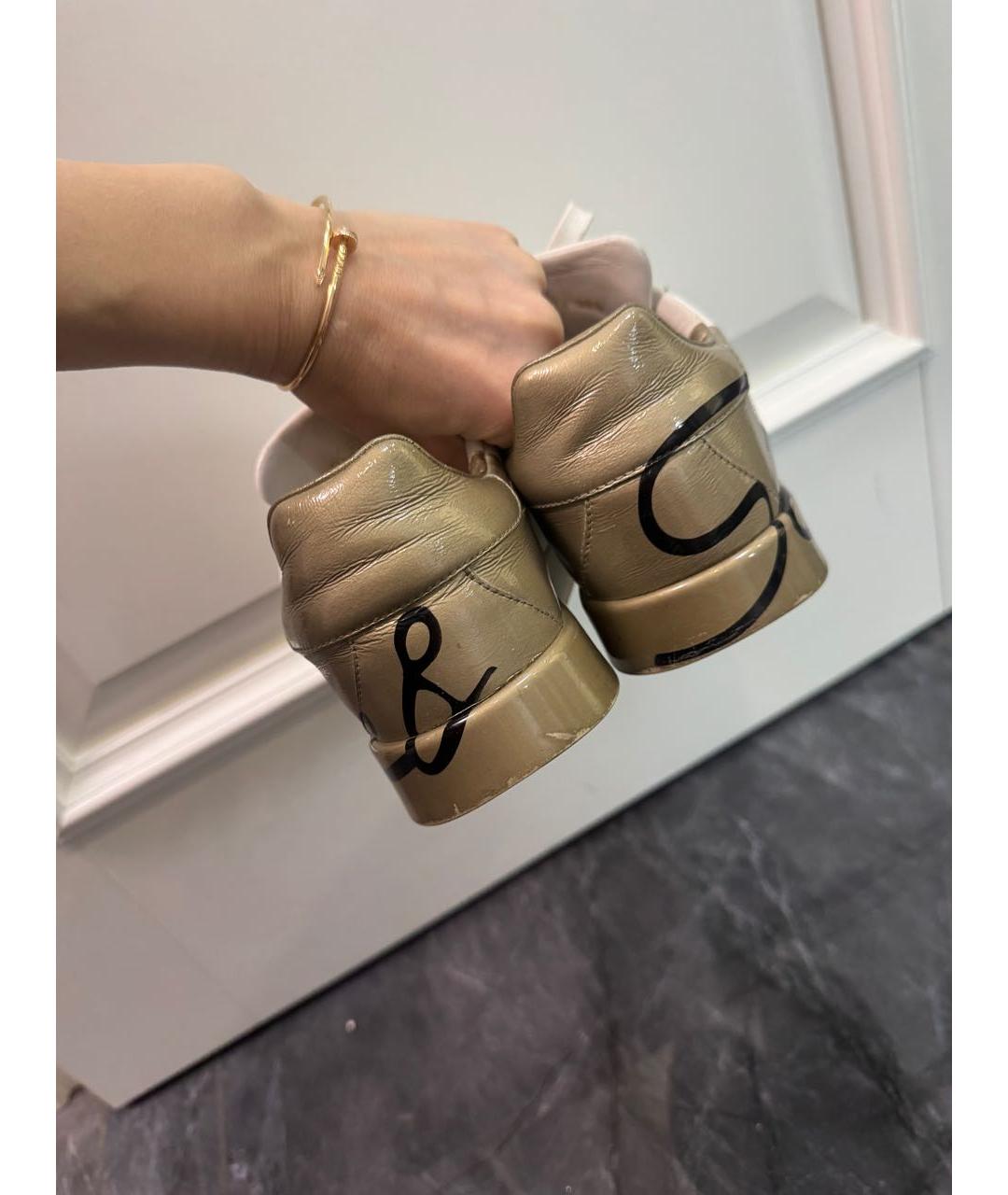 DOLCE&GABBANA Белые кожаные кеды, фото 4