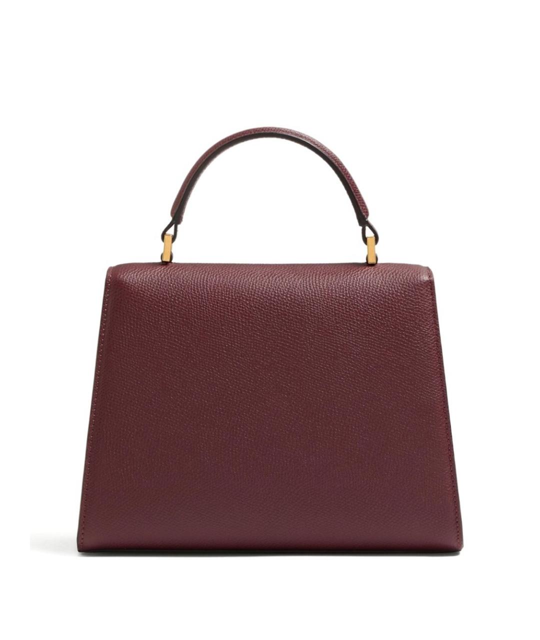 VALENTINO Бордовая кожаная сумка с короткими ручками, фото 2
